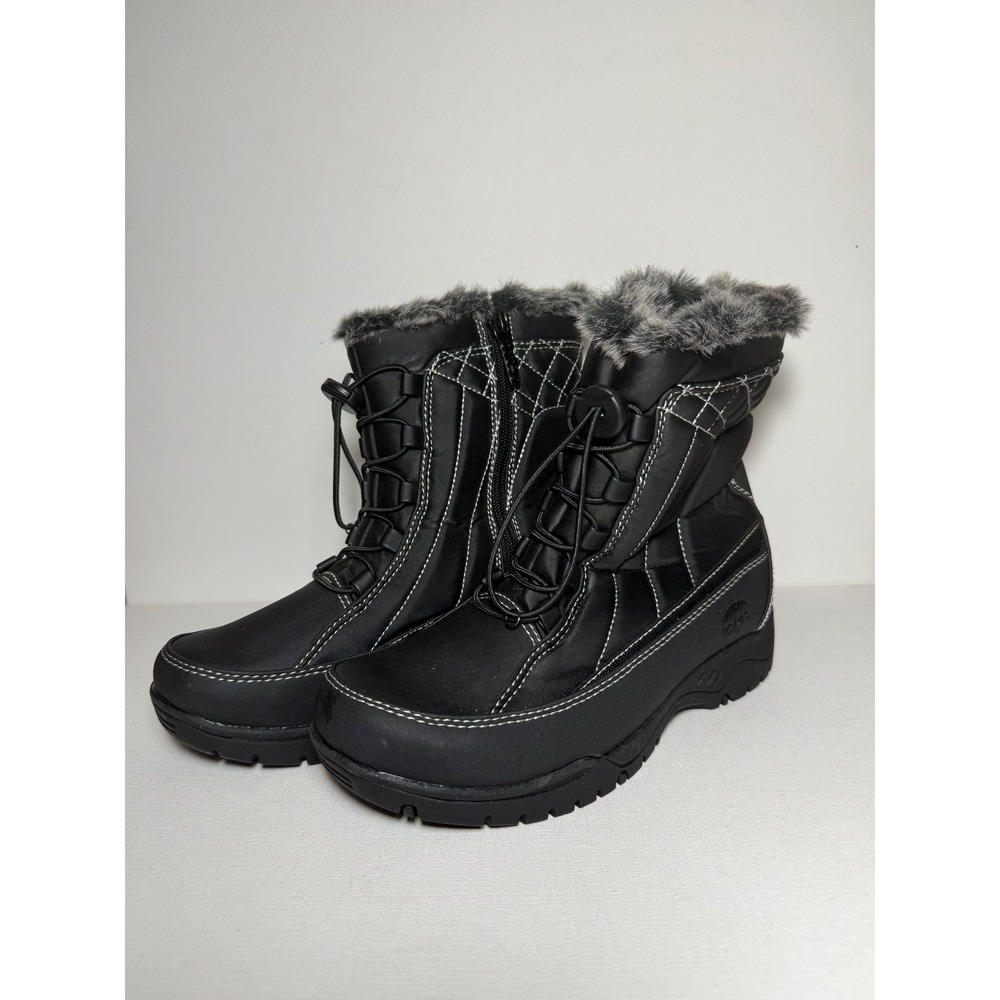 Tote Women's Eve Winter Boots Black Sz 6M Water-Resistant Faux Fur Lining - NWOT